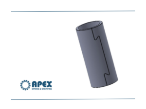 CAD image of a split right compression limiter designed at Apex Spring and Stamping. 